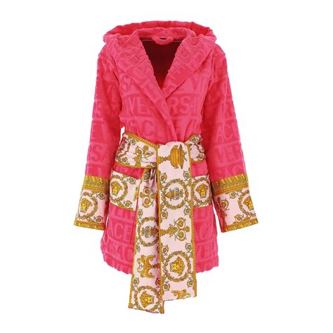 versace robe pink|versace hooded bathrobe.